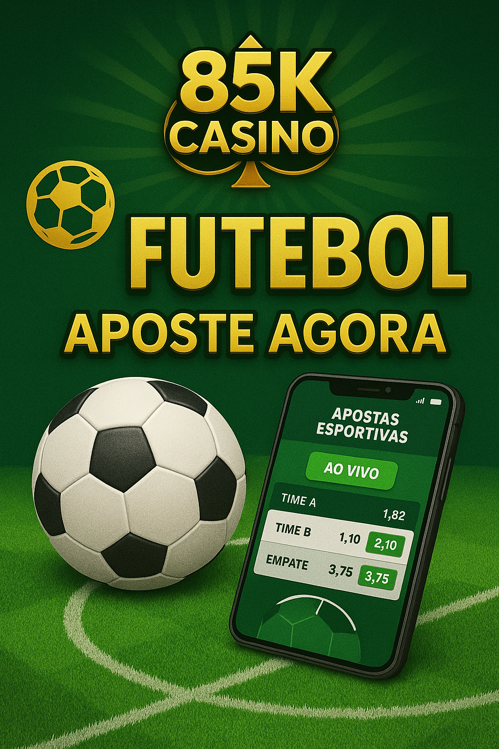 Apostador acessando apostas em futebol no app 85K cassino.